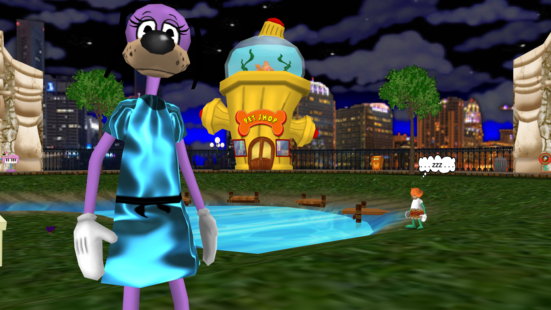 Two toons in a vibrant Toontown Central